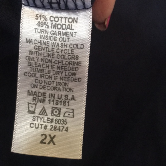 Fresh Bleu Modal Cotton Buttery Soft Blend Bottom Front Pockets Dark Navy 2X - Picture 11 of 11